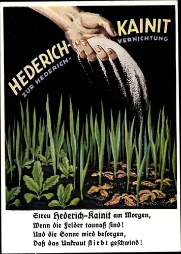 Ak Hederich Kainit Unkrautvernichtungsmittel, Werbung