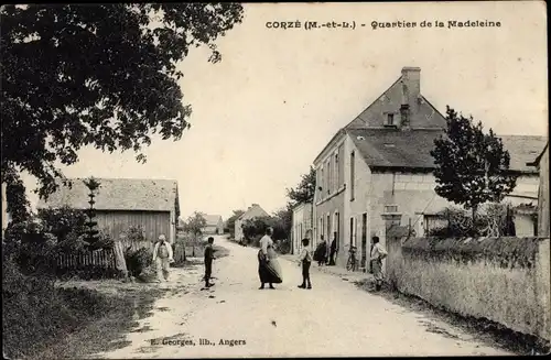 Ak Corze Maine et Loire, Quartier de la Madeleine