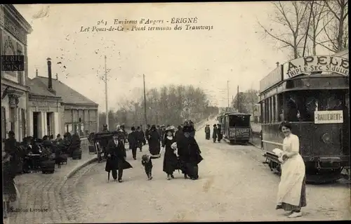 Ak Erigne Maine et Loire, Le Ponts de Ce, Point terminus des Tramway