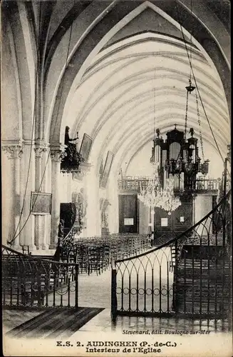 Ak Audinghen Pas de Calais, Interieur de l'Eglise