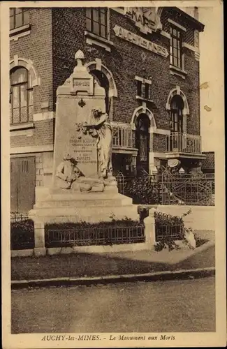 Ak Auchy les Mines Pas de Calais, Monument aux Morts