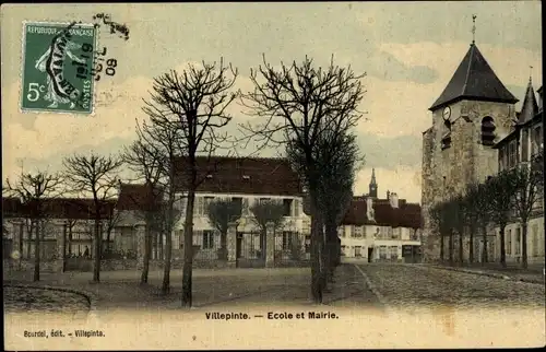 Ak Villepinte Seine Saint Denis, Ecole, Mairie