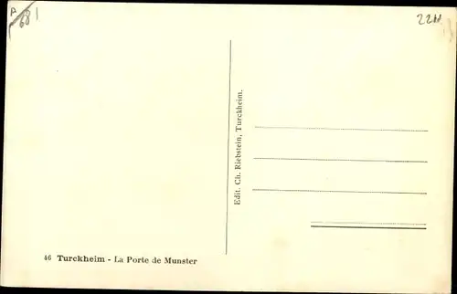 Ak Turckheim Türkheim Elsass Haut Rhin, Porte de Munster