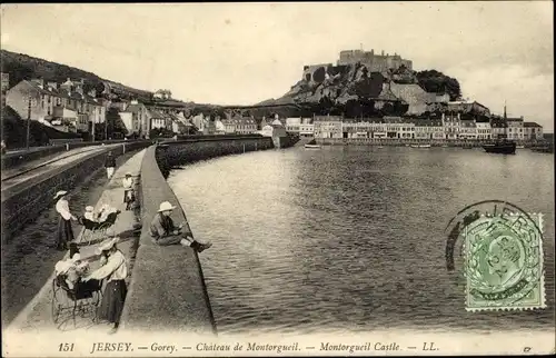 Ak Gorey St Martin Kanalinsel Jersey, Chateau de Montorgueil