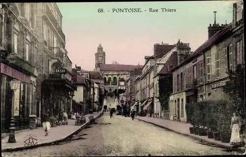 Ak Pontoise Val d'Oise, Rue Thiers