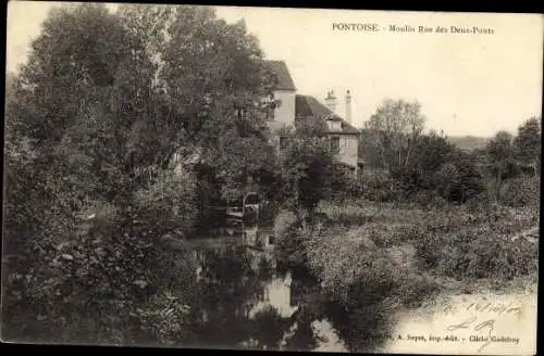 Ak Pontoise Val d'Oise, Moulin Rue des Deux Ponts