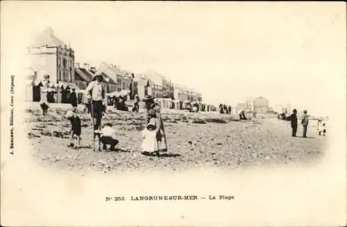 Ak Langrune sur Mer Calvados, La Plage