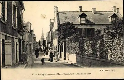 Ak Langrune sur Mer Calvados, Rue de la Mer