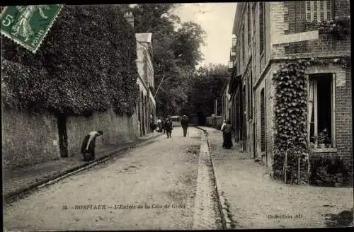 Ak Honfleur Calvados, L'Entree de la Cote de Grace