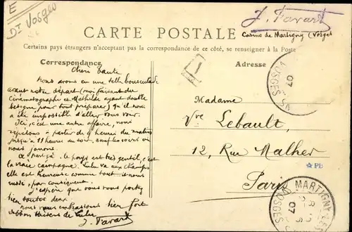 Ak Martigny les Bains Lothringen Vosges, Rue Morizecourt