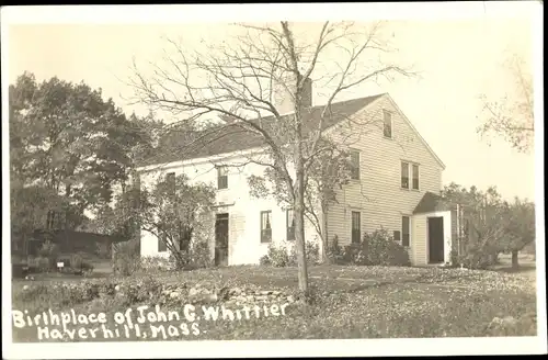 Foto Ak Haverhill Massachusetts USA, Birthplace of John G. Whittier