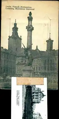 Leporello Ak Lwów Lemberg Ukraine, Adam Mickiewicz Denkmal, Stadttheater