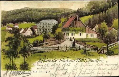 Ak Le Hohwald Elsass Bas Rhin, Blick auf Hotel Stauffen