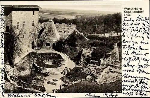 Ak Kapellendorf Weimarer Land, Wasserburg, Pallas mit alter Kirchbergburg
