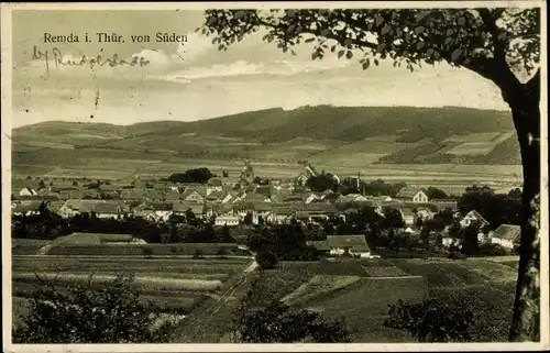 Ak Remda Teichel in Thüringen, Panorama von Süden gesehen
