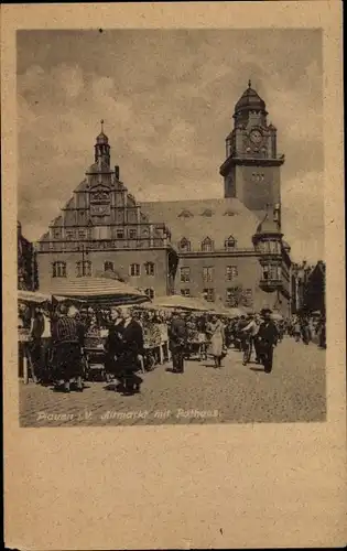 Ak Plauen im Vogtland, Altmarkt mit Rathaus