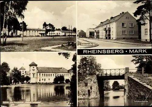 Ak Rheinsberg in Brandenburg, Schloss, jetzt Sanatorium Helmut Lehmann, Schlabornbrücke, Kulturhaus