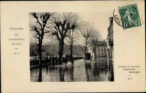 Ak Vendôme Loir et Cher, Inondations 1910