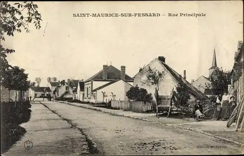 Ak Saint Maurice sur Fessard Loiret, Rue Principale