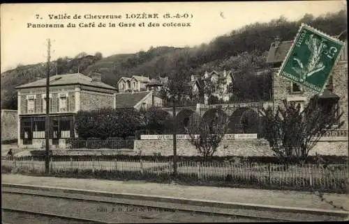 Ak Lozere Essonne, Cafe de la Gare et des coteaux