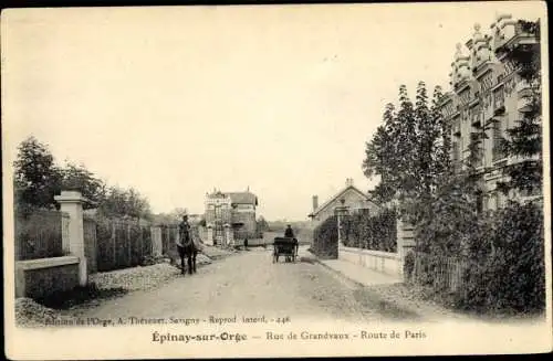 Ak Epinay sur Orge Essonne, Rue de Grandvaux, Route de Paris