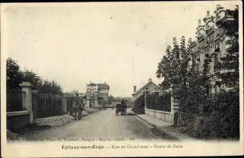 Ak Epinay sur Orge Essonne, Rue de Grandvaux, Route de Paris