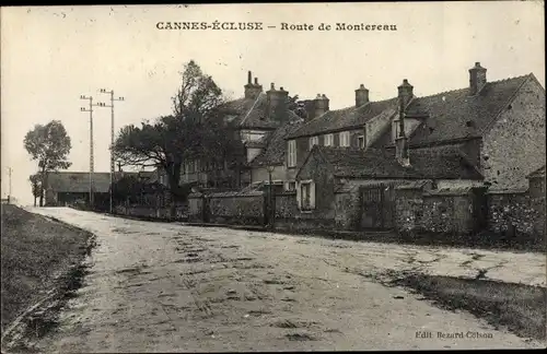 Ak Cannes Ecluse Seine et Marne, Route de Montereau