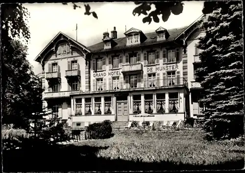 Ak Munster Münster Elsaß Elsass Haut Rhin, Grand Hotel de Munster