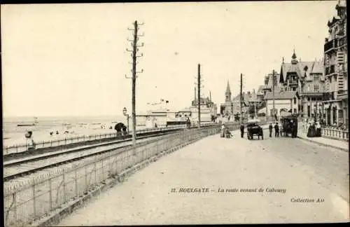 Ak Houlgate Calvados, La route venant de Cabourg