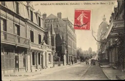 Ak Beuzeval Houlgate Calvados, Chalets, rue des Bains, Hotel Belle Vue