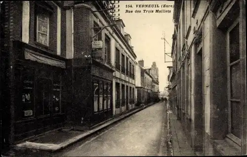 Ak Verneuil Eure, Rue des Trois Maillets