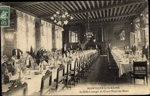Ak Martigny les Bains Lothringen Vosges, La Salle a manger du Grand Hotel des Bains