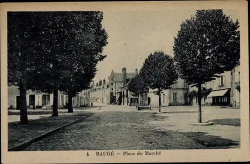 Ak Baugé Maine et Loire, Place du Marche