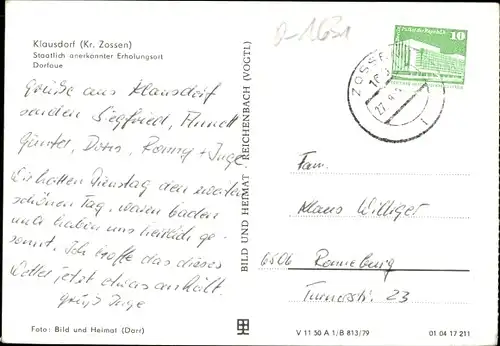 Ak Klausdorf Am Mellensee in Brandenburg, Staatlich anerkannter Erholungsort, Dorfaue