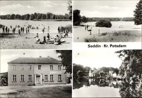 Ak Seddin Seddiner See in Brandenburg, Strandpartie am Seddinsee, Gaststätte Drei Linden