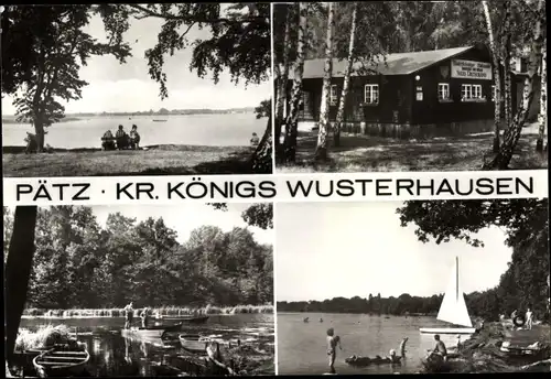 Ak Pätz Bestensee in Brandenburg, Kinderferienlager, Bootspartie, Strand