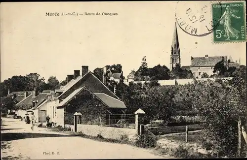 Ak Morée Loir et Cher, Route de Oucques