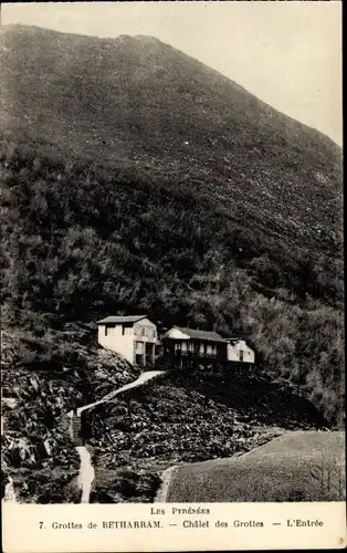 Ak Grottes de Betharram Hautes Pyrénées, Châlet des Grottes, L'Entrée, montagne