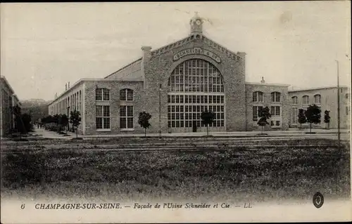 Ak Champagne sur Seine Seine et Marne, Usine Schneider