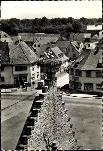 Ak Ostheim Elsass Haut Rhin, Mur des Cigognes, Storchenmauer