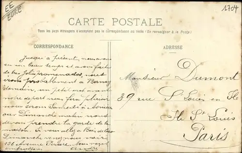 Ak Lieurey Eure, l'eglise, vue générale, gens