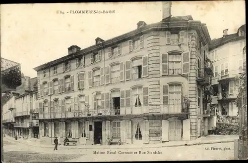 Ak Plombières les Bains Lothringen Vosges, Maison Resal Cornuot, Rue Stanislas