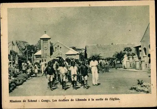 Ak Congo-Belge Demokratische Republik Kongo Zaire, Missions de Scheut, Les ecoliers de Libanda