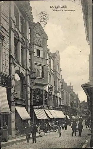 Ak Solingen in Nordrhein Westfalen, Mittlere Kaiserstraße, Geschäft Conrad Tack & Cie.