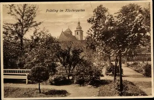 Ak Erfurt in Thüringen, Ursulinenkloster, Frühling im Klostergarten