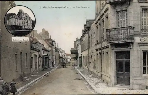 Ak Montoire Loir et Cher, Rue Lemoine, Chateau de Poncé