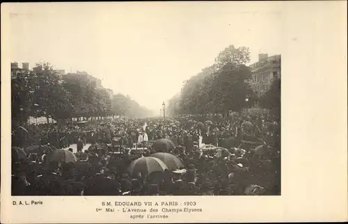 Ak Paris VIII., König Edward VII von Großbritannien, Champs Elysees