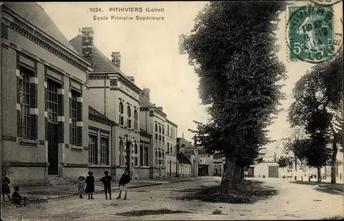 Ak Pithiviers Loiret, Ecole Primaire Superieure