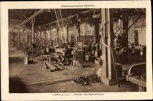 Ak Livry Gargan Seine Saint Denis, Atelier de Mecanique