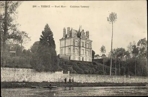 Ak Tiercé Maine et Loire, Port Bise, Château Launay